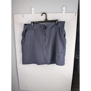 Marika Womens Skirt Size XXL Gray Athletic Skort Zip Pocket Drawstring Waist